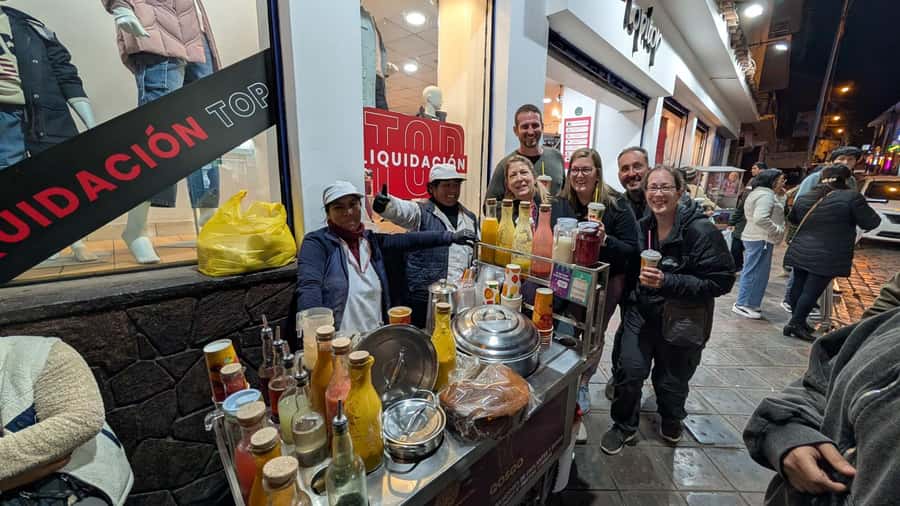 Cusco street food tour - What you’ll taste: emolientes, anticuchos, and dessert on the same tour